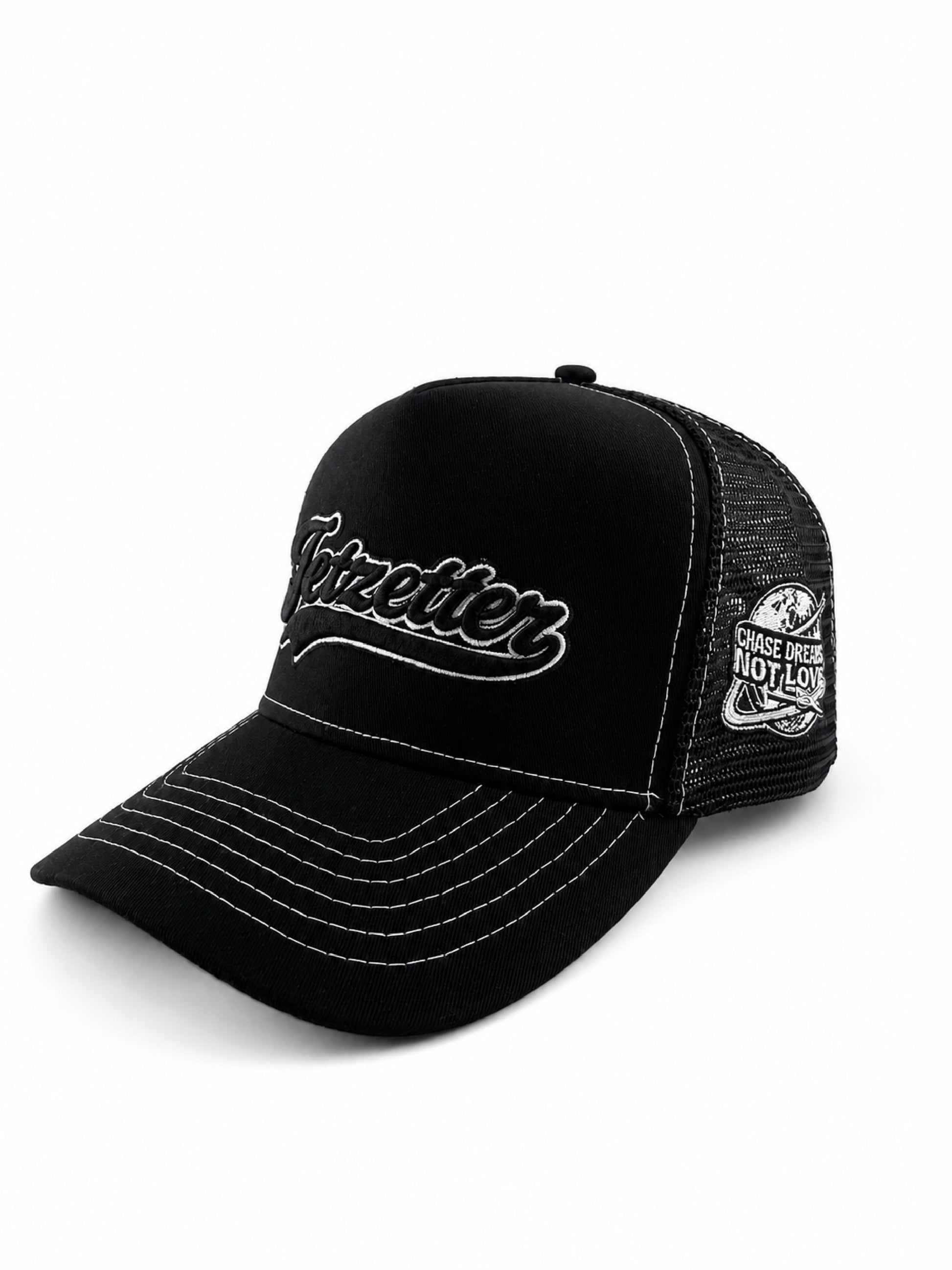 "Chase Dreams Not Love" Trucker Cap Black/White